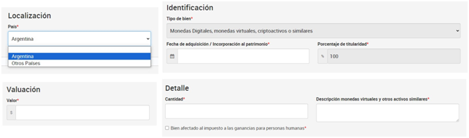 Declaración de criptoactivos. Imagen de sistema. Localización, valuación e identificación Declaración de criptoactivos. Imagen de sistema. Localización, valuación e identificación